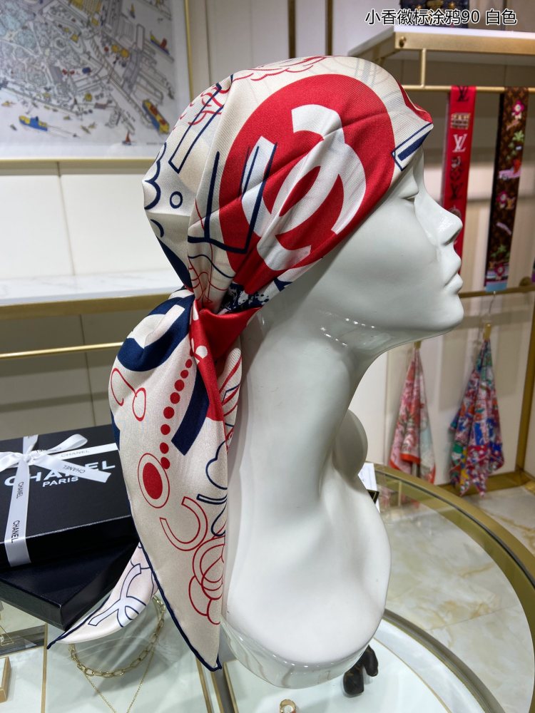 Chanel silk square scarf