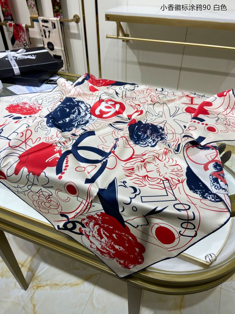 Chanel silk square scarf