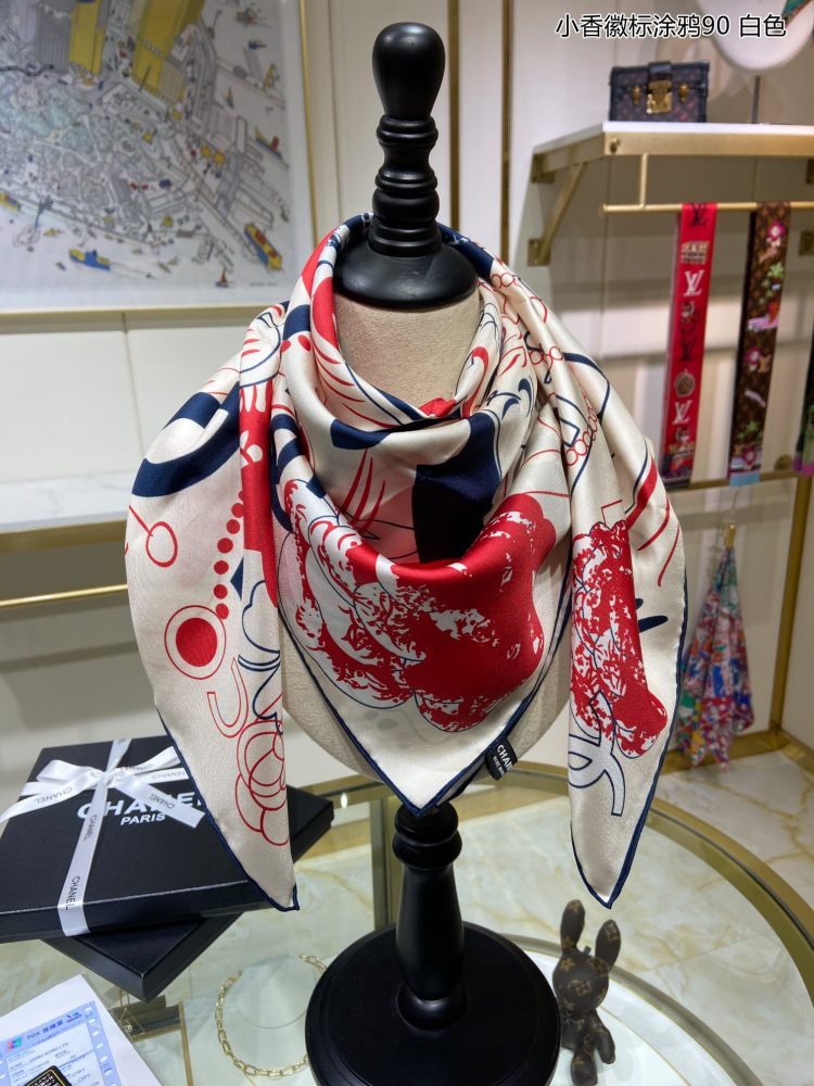 Chanel silk square scarf