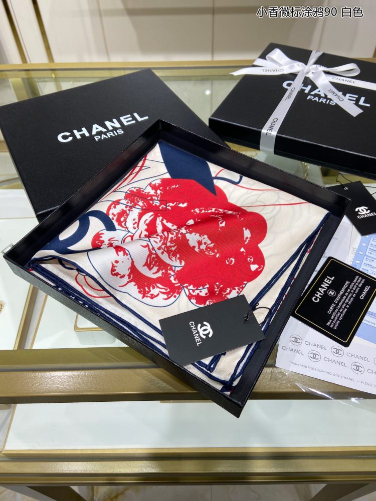 Chanel silk square scarf