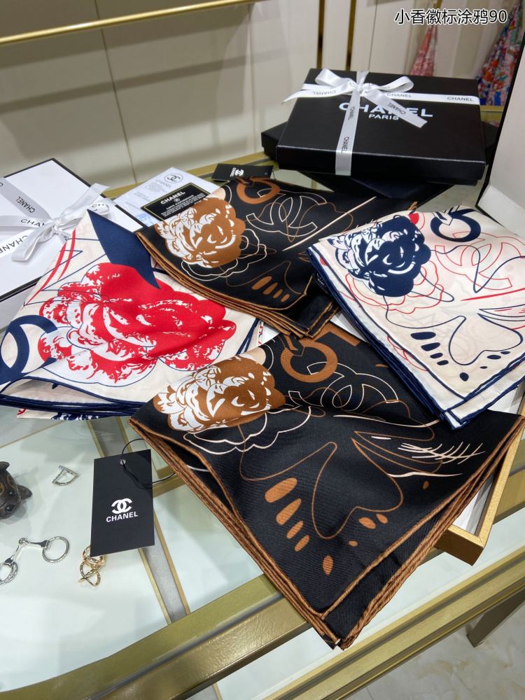 Chanel silk square scarf