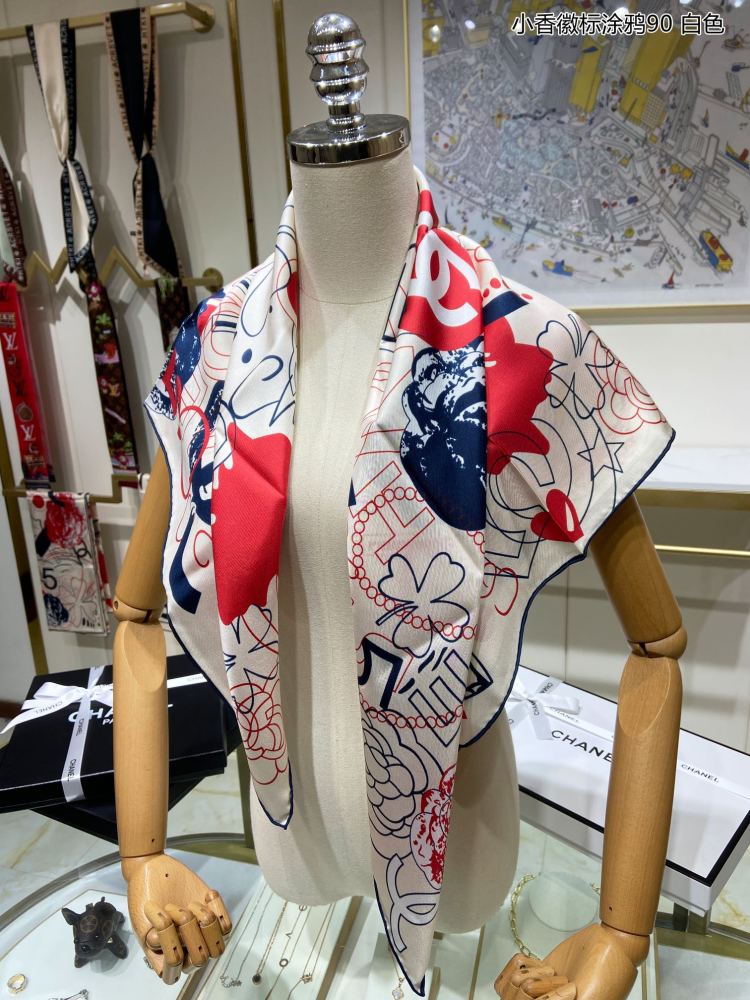 Chanel silk square scarf