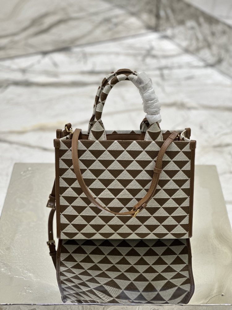 Prada Embroidered TOTE Bag 1BA354 MM  28cm Mirror Boutique