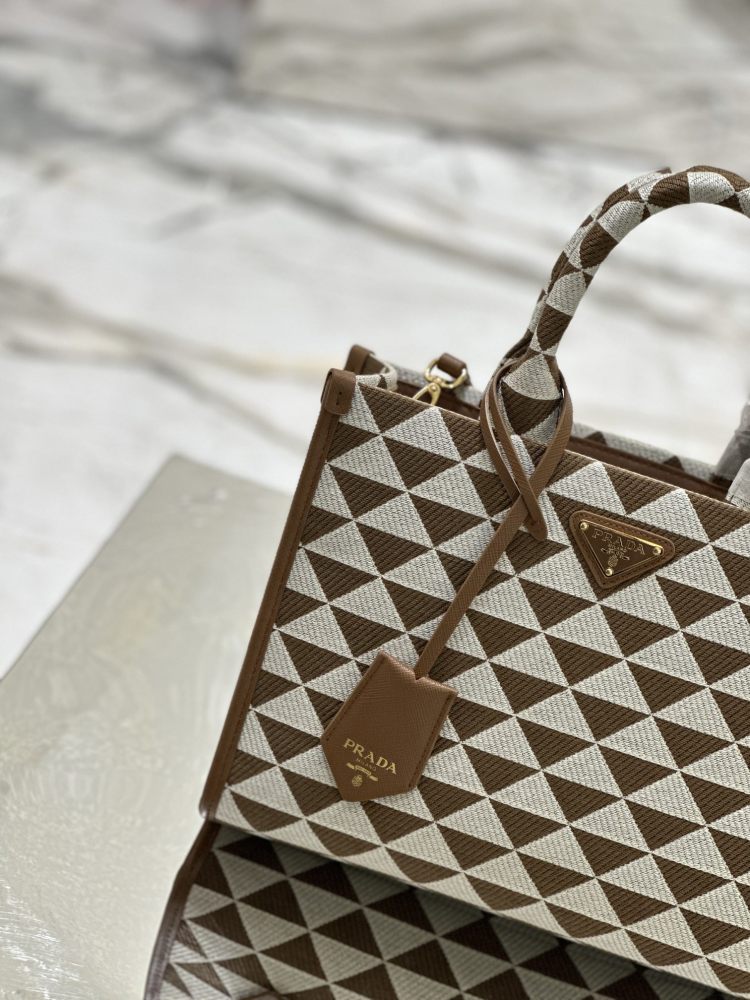 Prada Embroidered TOTE Bag 1BA354 MM  28cm Mirror Boutique
