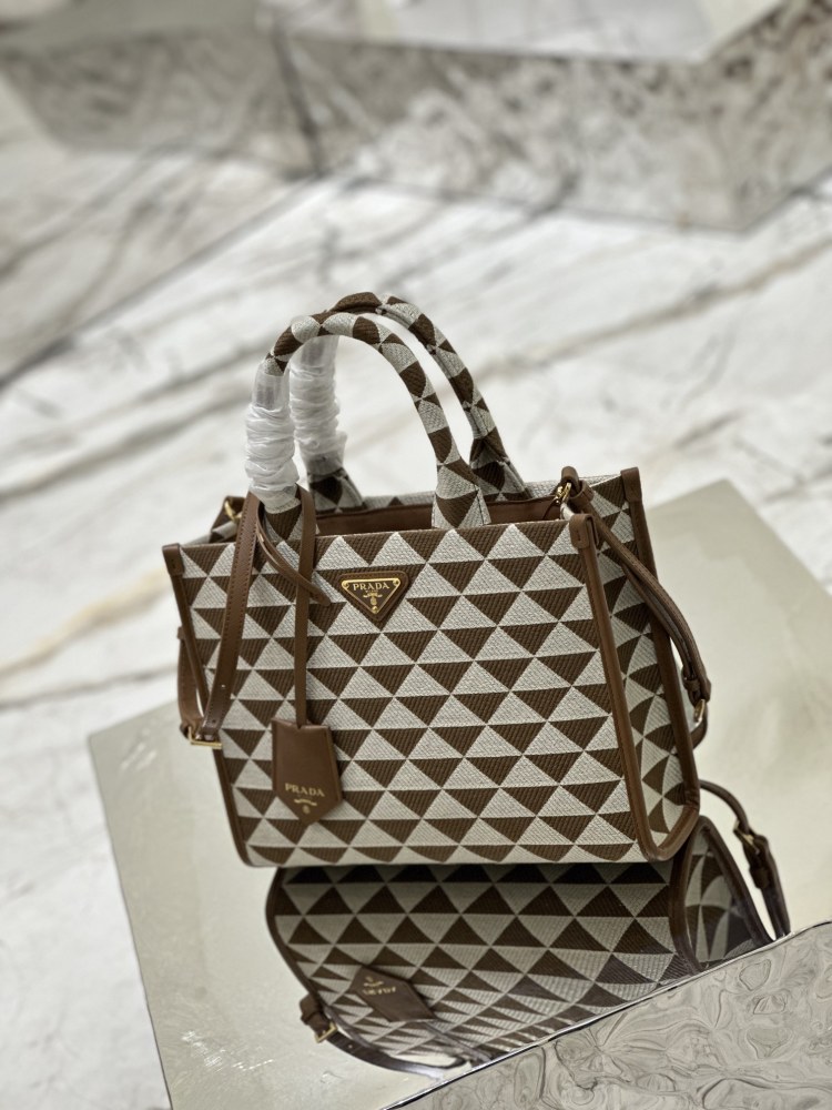Prada Embroidered TOTE Bag 1BA354 MM  28cm Mirror Boutique