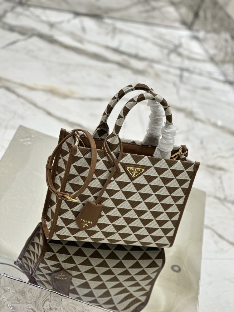 Prada Embroidered TOTE Bag 1BA354 MM  28cm Mirror Boutique