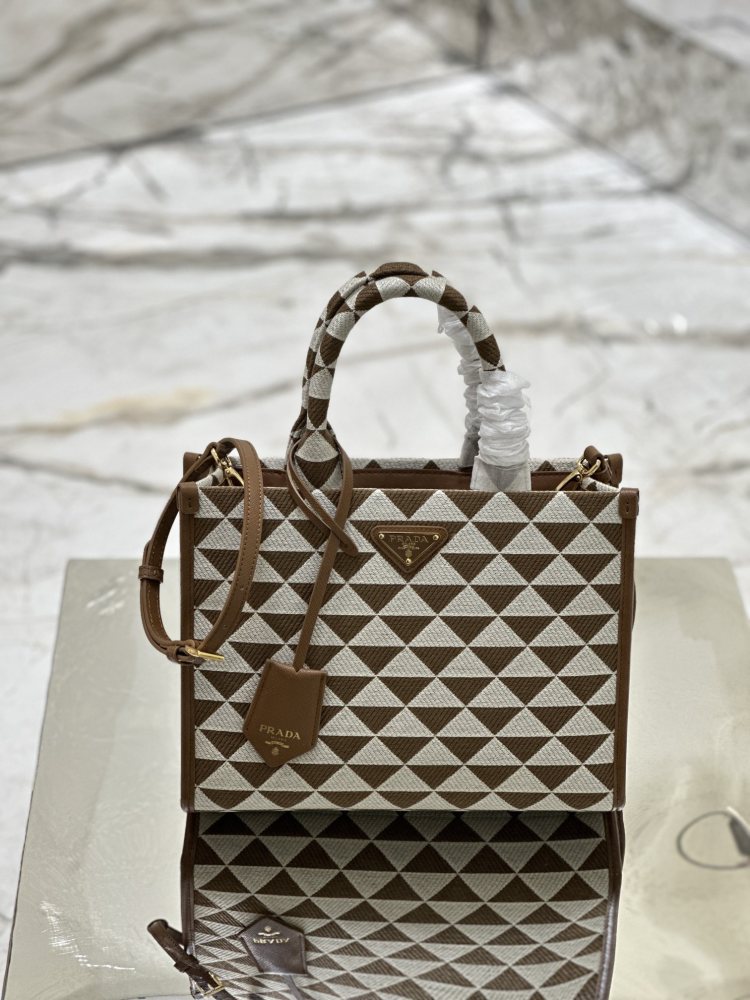 Prada Embroidered TOTE Bag 1BA354 MM  28cm Mirror Boutique