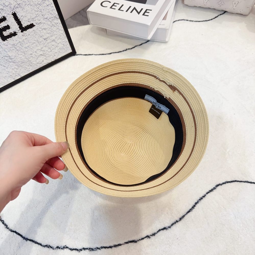 Prada straw bucket hat
