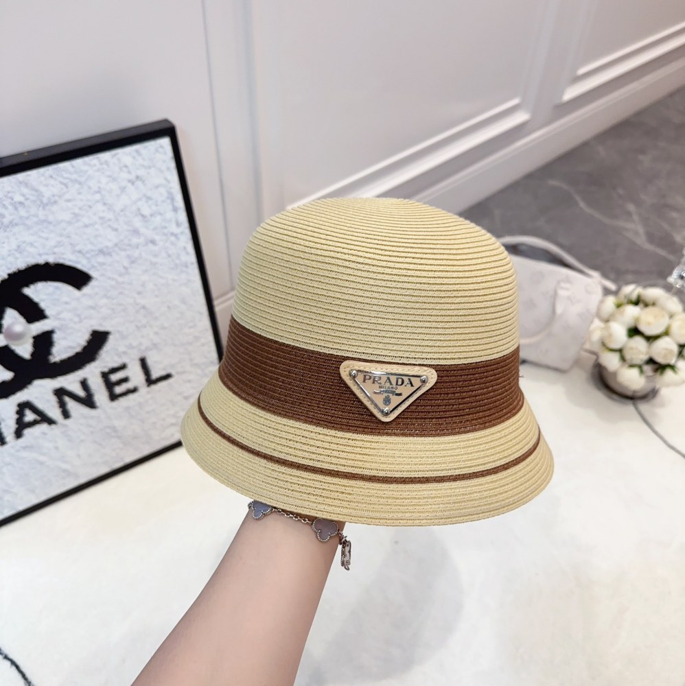 Prada straw bucket hat