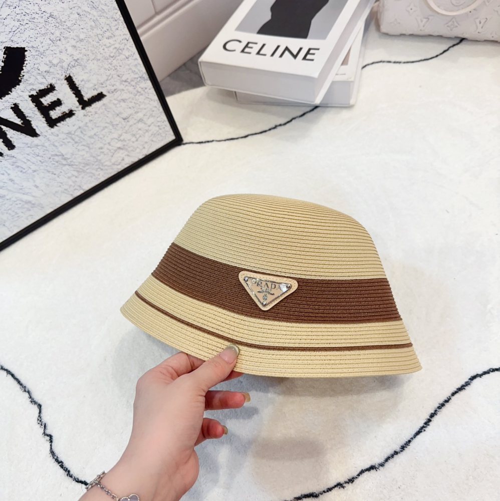 Prada straw bucket hat
