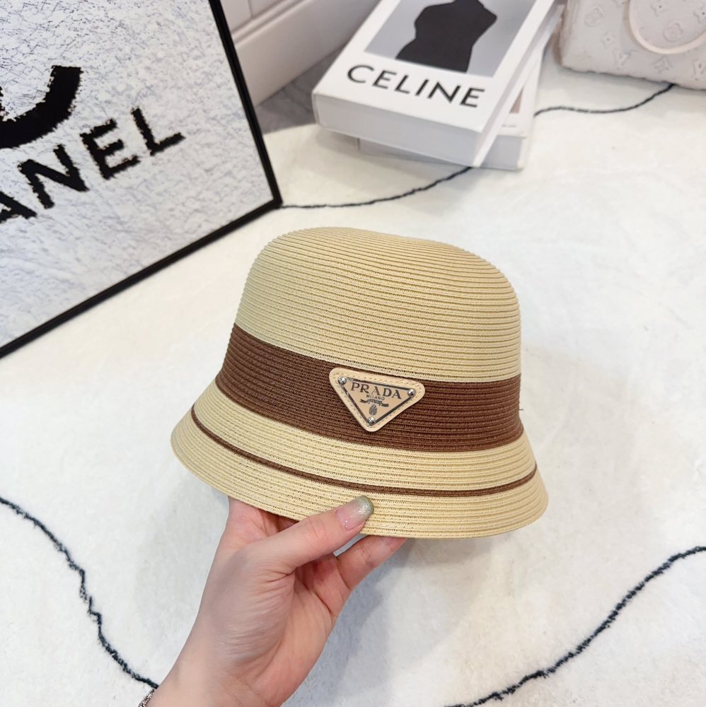 Prada straw bucket hat