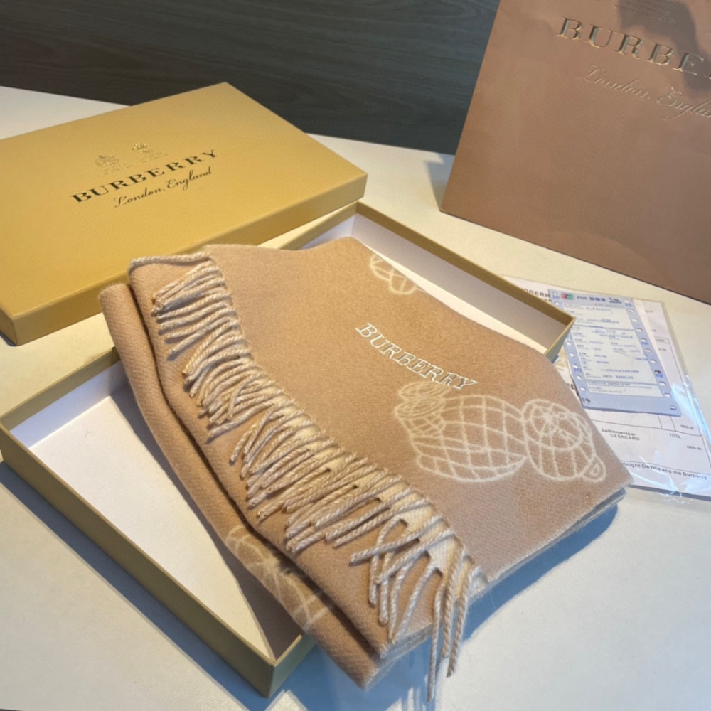 Burberry Teddy Bear Collection Cashmere Scarf