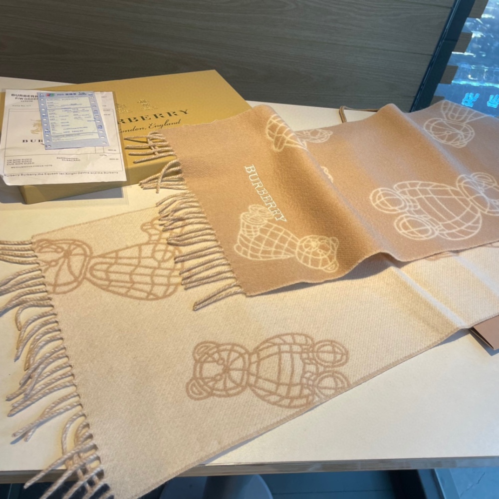 Burberry Teddy Bear Collection Cashmere Scarf
