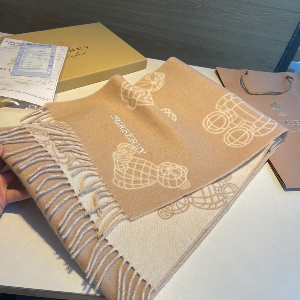 Burberry Teddy Bear Collection Cashmere Scarf