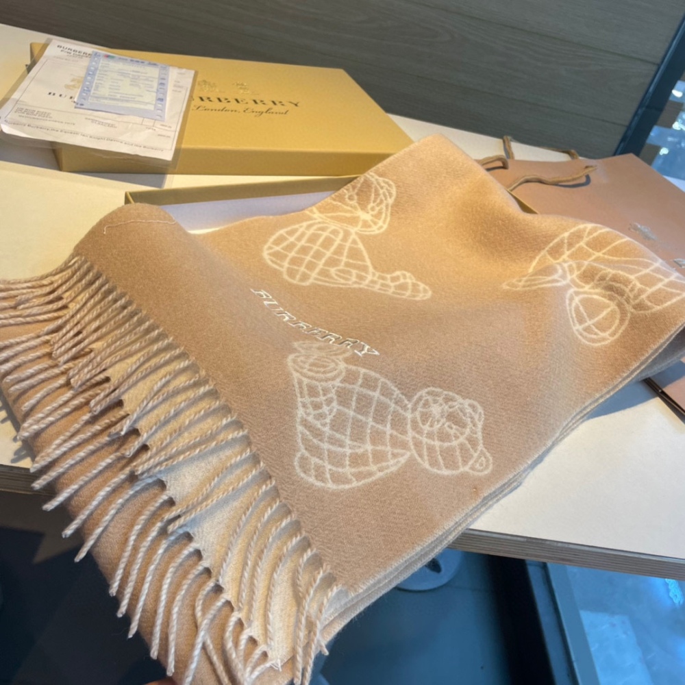 Burberry Teddy Bear Collection Cashmere Scarf
