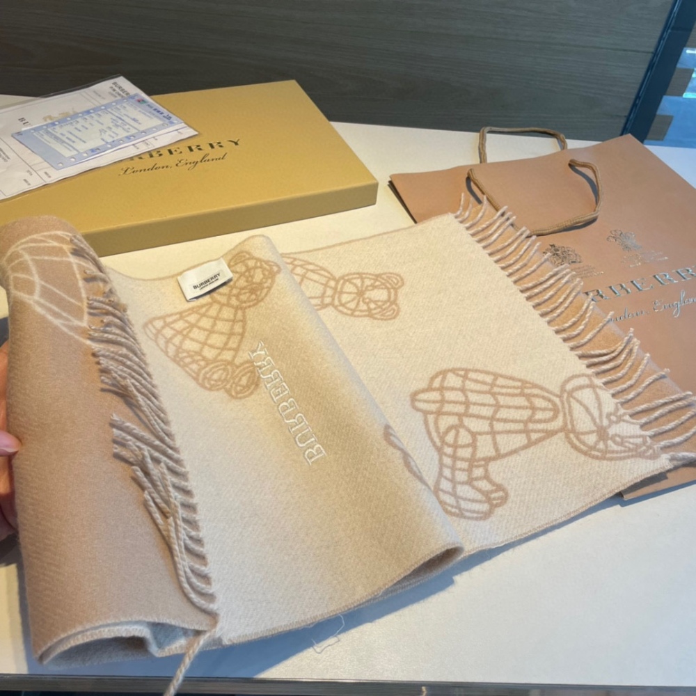 Burberry Teddy Bear Collection Cashmere Scarf