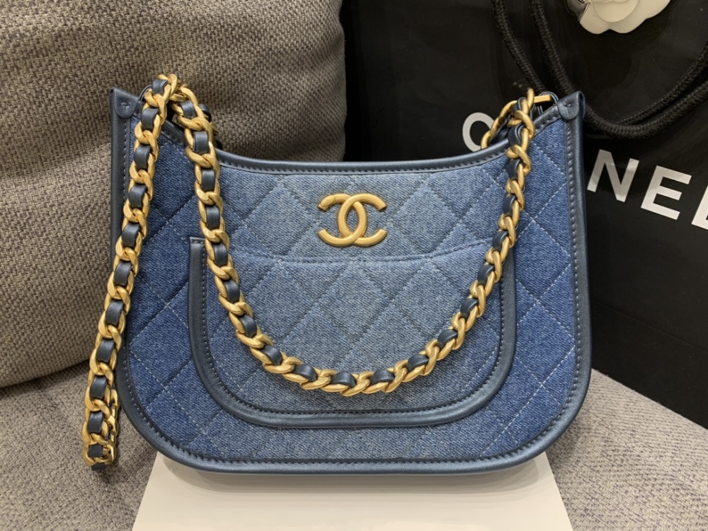 Chanel Denim  HOBO bag Mirror Boutique