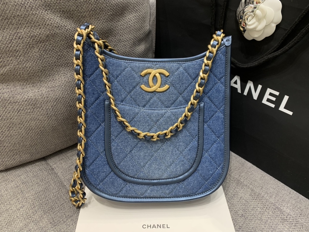 Chanel Denim  HOBO bag Mirror Boutique