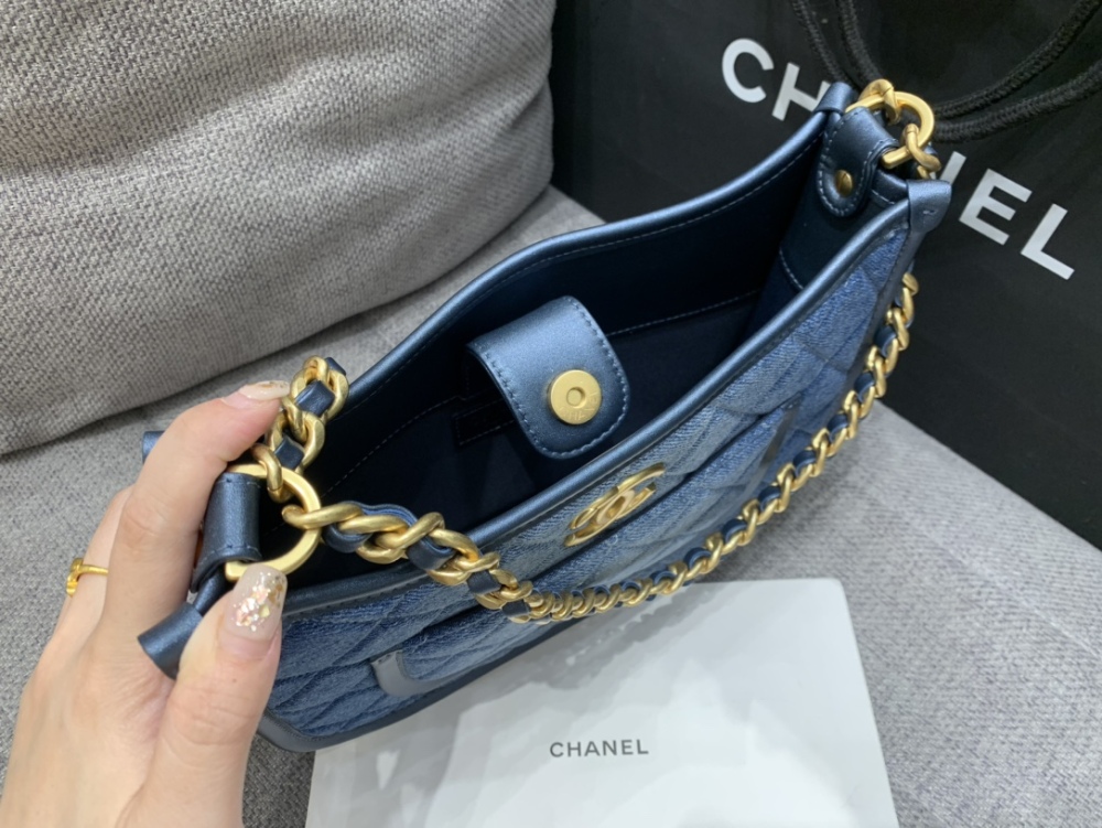 Chanel Denim  HOBO bag Mirror Boutique