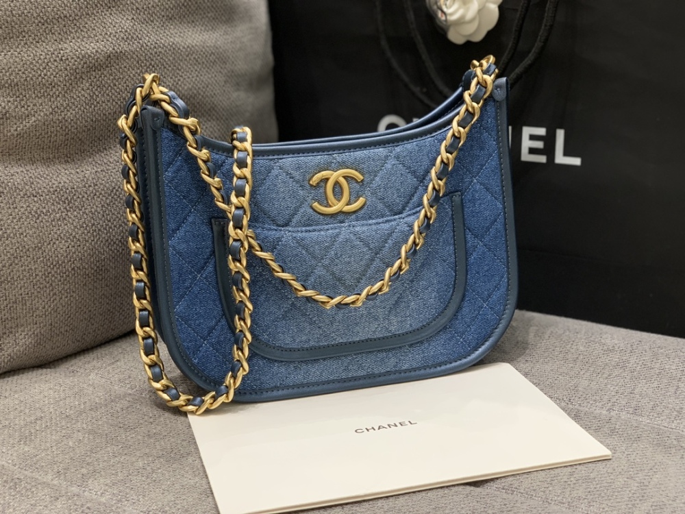 Chanel Denim  HOBO bag Mirror Boutique