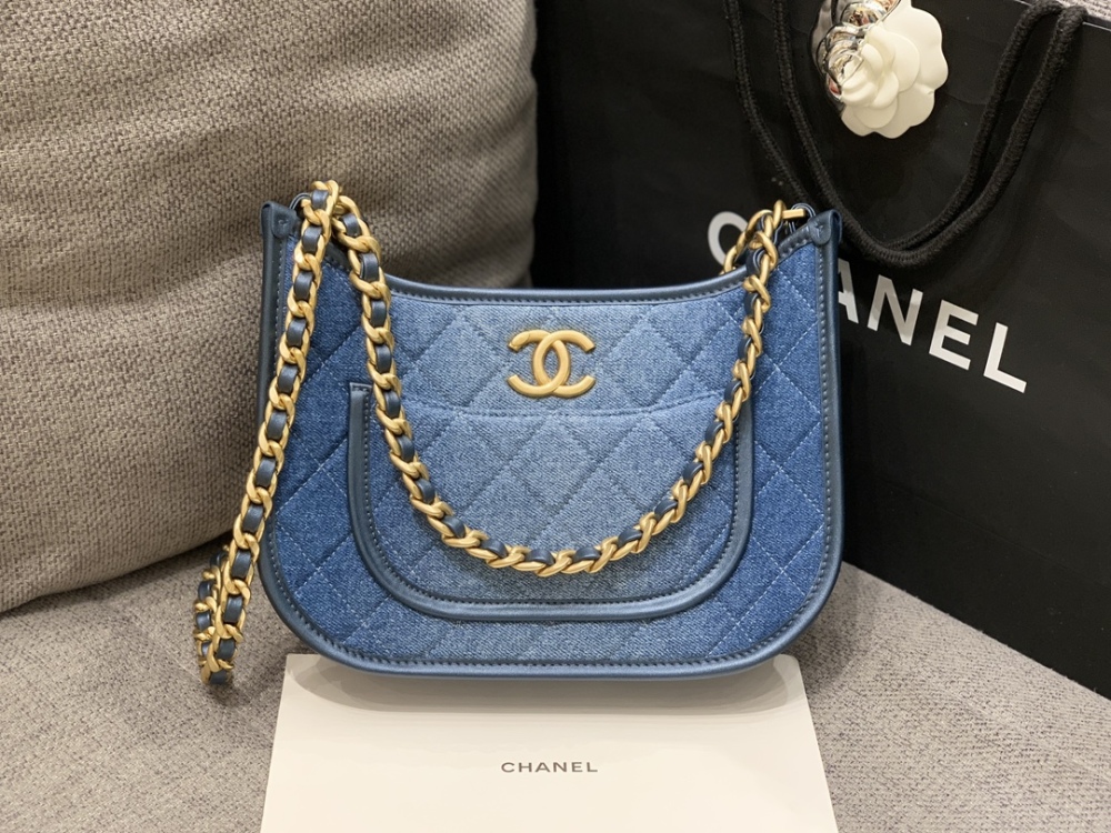 Chanel Denim  HOBO bag Mirror Boutique