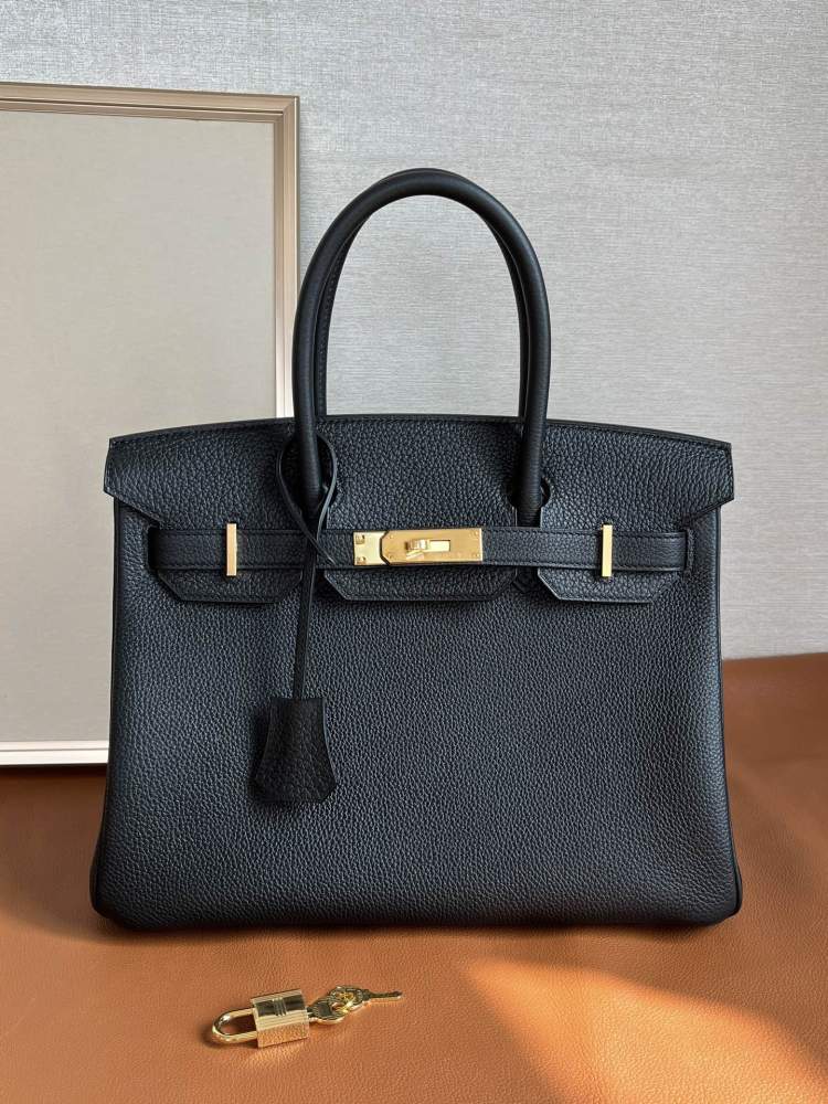 Hermès 𝗯𝗶𝗿𝗸𝗶𝗻 30cm Togo black Full Handmade Mirror Boutique