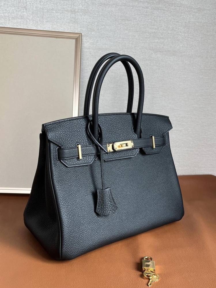 Hermès 𝗯𝗶𝗿𝗸𝗶𝗻 30cm Togo black Full Handmade Mirror Boutique