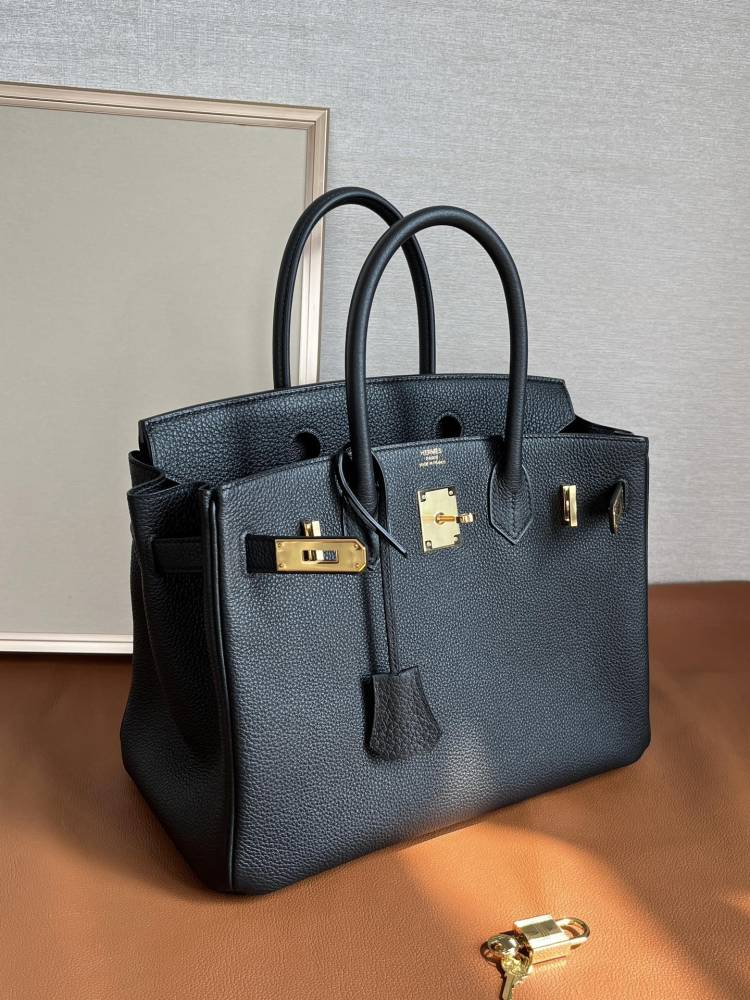 Hermès 𝗯𝗶𝗿𝗸𝗶𝗻 30cm Togo black Full Handmade Mirror Boutique