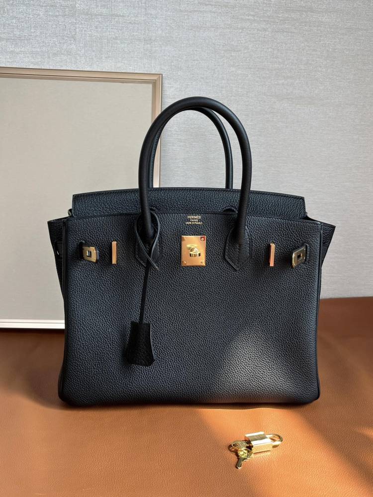 Hermès 𝗯𝗶𝗿𝗸𝗶𝗻 30cm Togo black Full Handmade Mirror Boutique