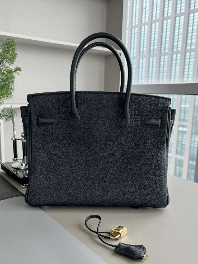 Hermès 𝗯𝗶𝗿𝗸𝗶𝗻 30cm Togo black Full Handmade Mirror Boutique