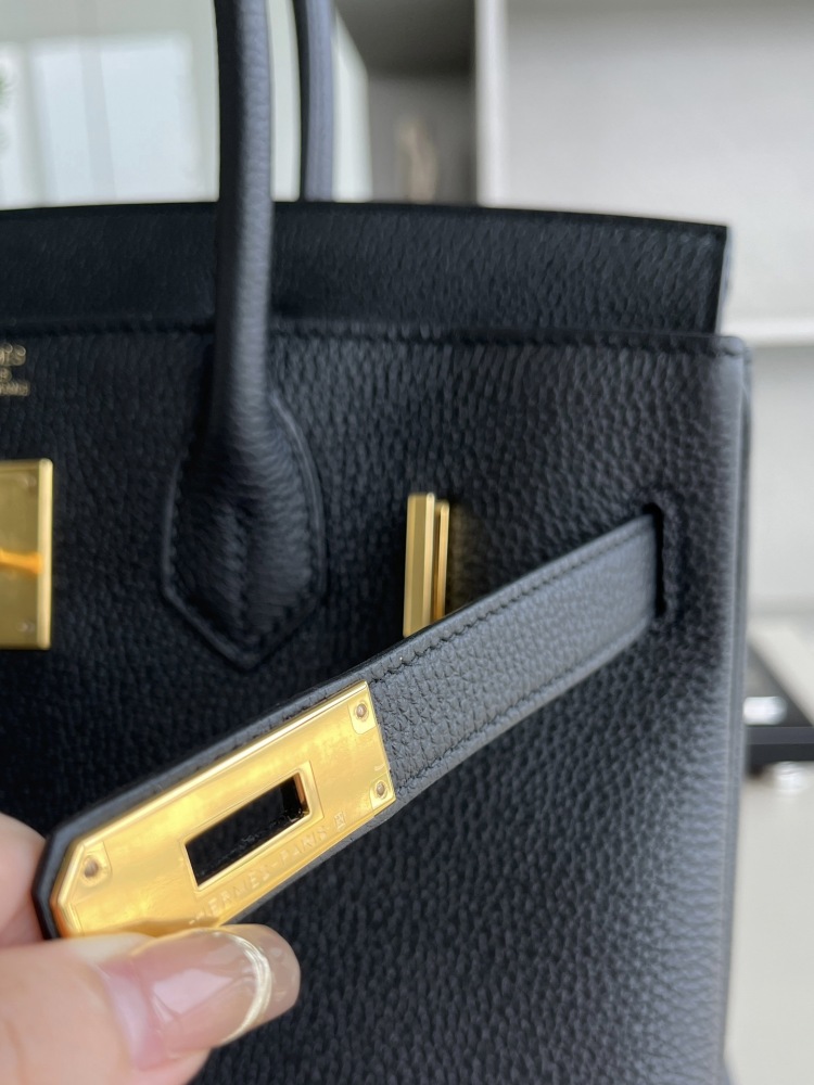 Hermès 𝗯𝗶𝗿𝗸𝗶𝗻 30cm Togo black Full Handmade Mirror Boutique
