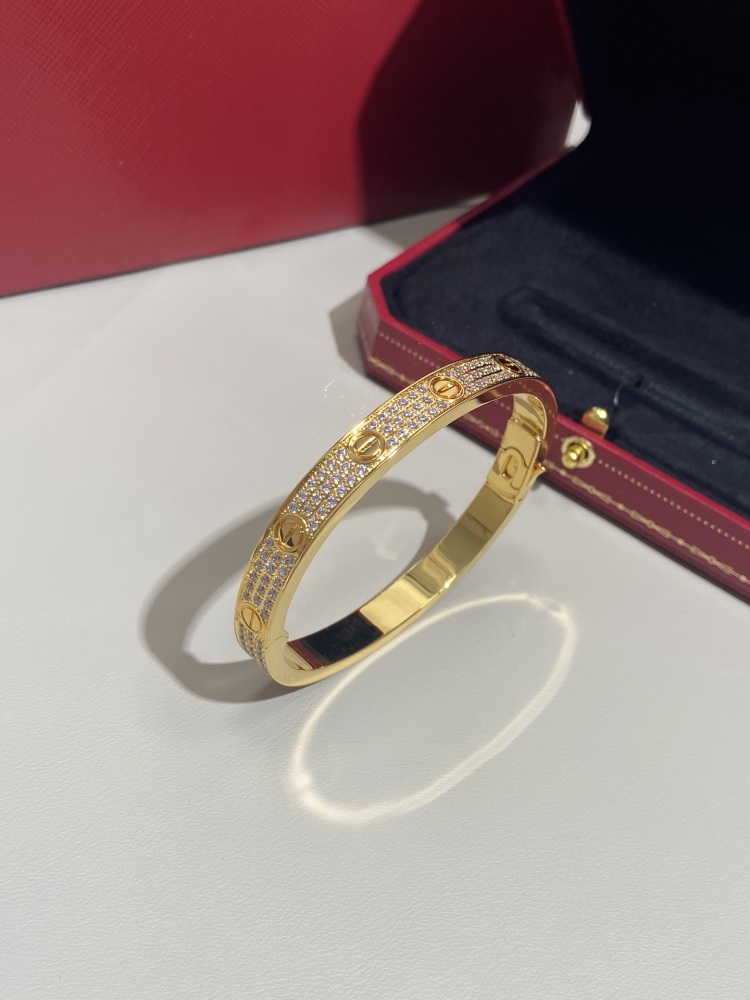 Cartier Classic bracelet wide version new upgrade full diamonds mirror boutique