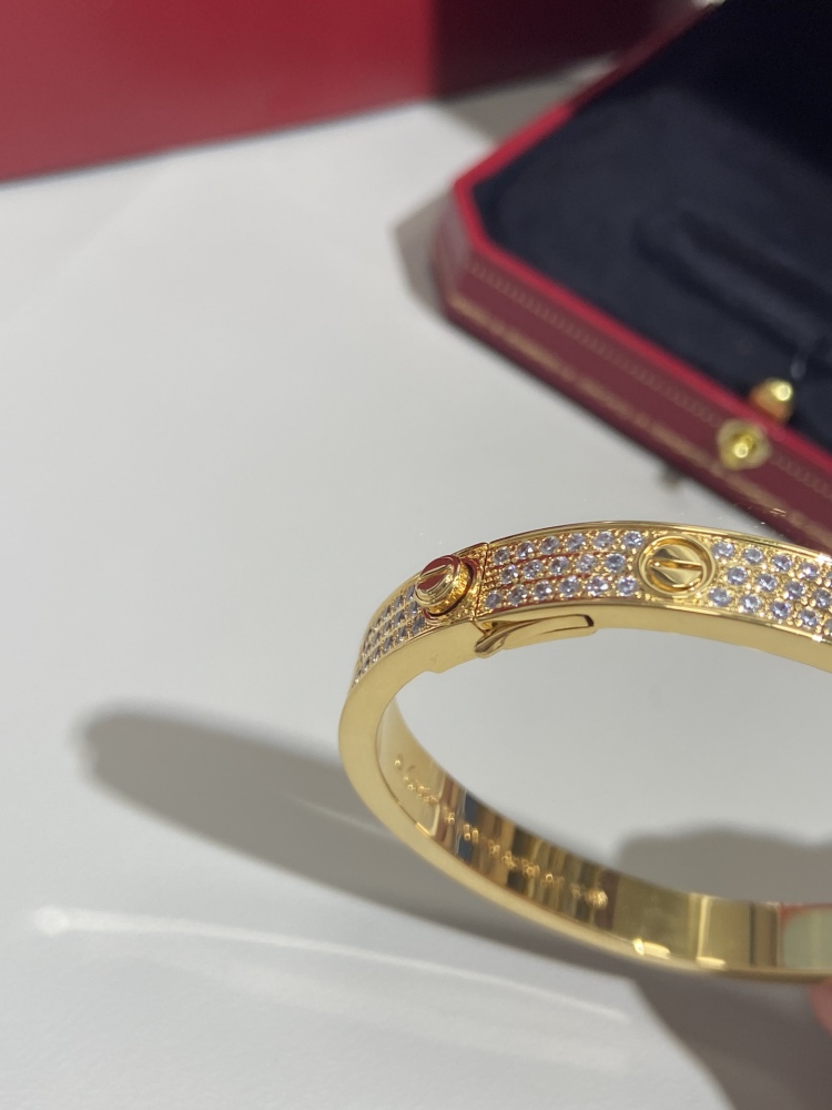 Cartier Classic bracelet wide version new upgrade full diamonds mirror boutique