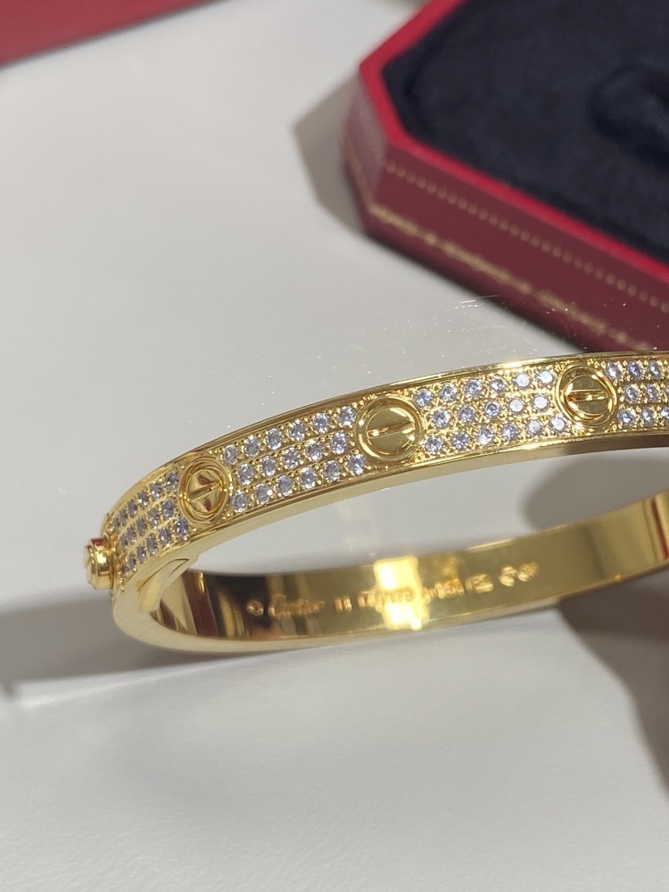 Cartier Classic bracelet wide version new upgrade full diamonds mirror boutique