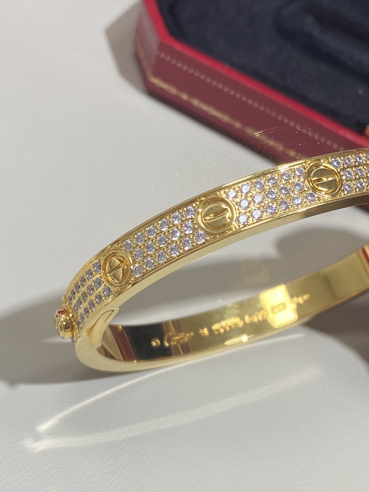 Cartier Classic bracelet wide version new upgrade full diamonds mirror boutique