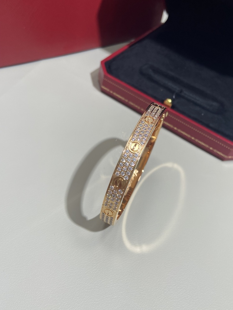 Cartier Classic bracelet wide version new upgrade full diamonds mirror boutique