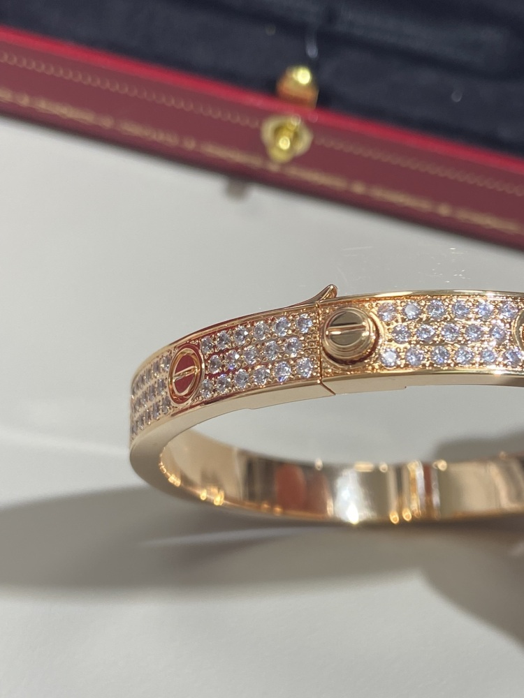 Cartier Classic bracelet wide version new upgrade full diamonds mirror boutique