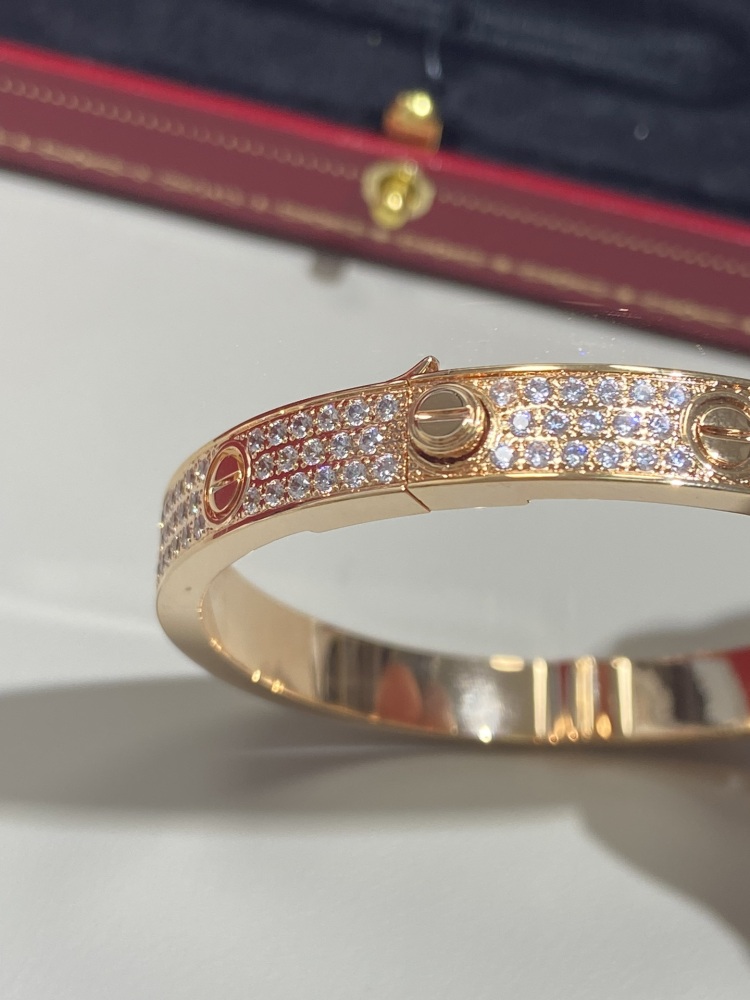 Cartier Classic bracelet wide version new upgrade full diamonds mirror boutique