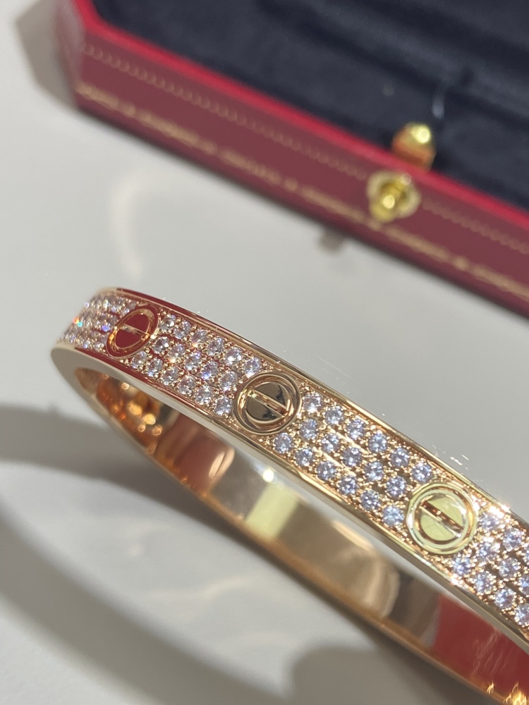 Cartier Classic bracelet wide version new upgrade full diamonds mirror boutique