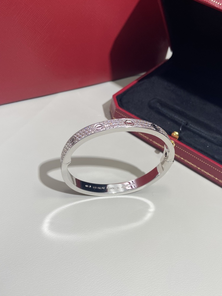 Cartier Classic bracelet wide version new upgrade full diamonds mirror boutique