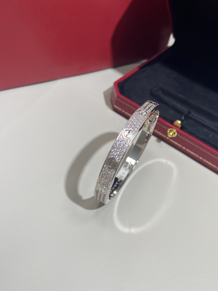 Cartier Classic bracelet wide version new upgrade full diamonds mirror boutique