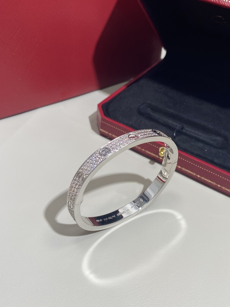 Cartier Classic bracelet wide version new upgrade full diamonds mirror boutique