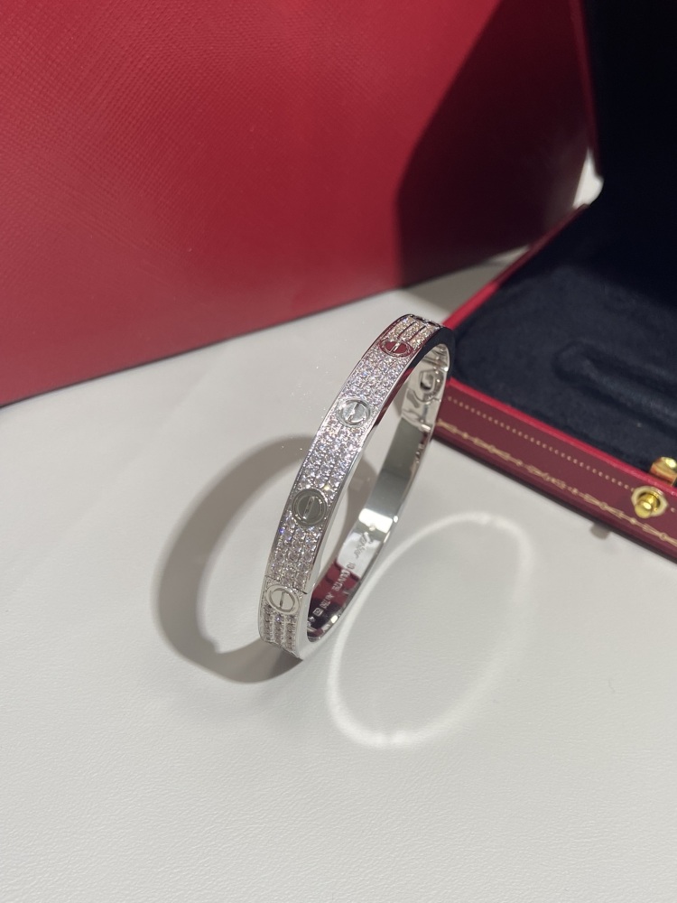 Cartier Classic bracelet wide version new upgrade full diamonds mirror boutique
