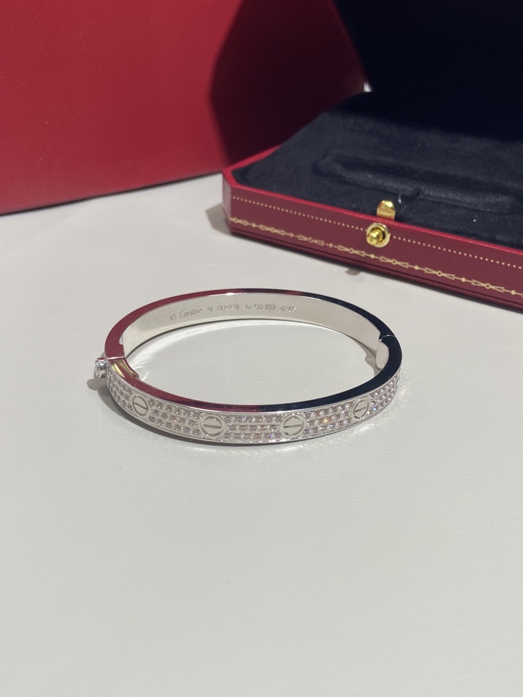 Cartier Classic bracelet wide version new upgrade full diamonds mirror boutique