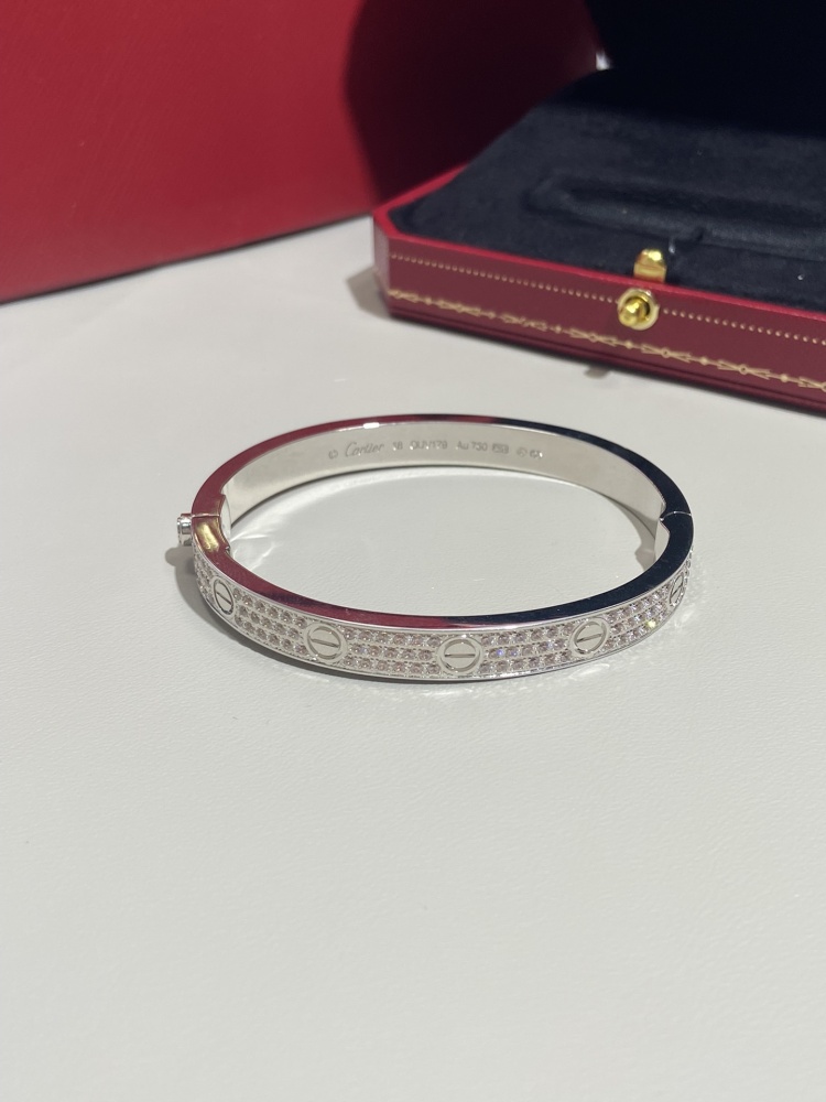 Cartier Classic bracelet wide version new upgrade full diamonds mirror boutique