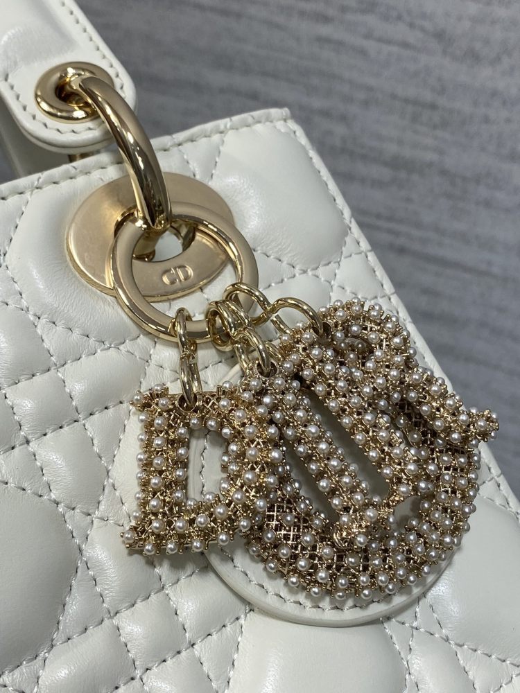 Dior Mini lady Limited edition pearl buckle 20cm Mirror Boutique