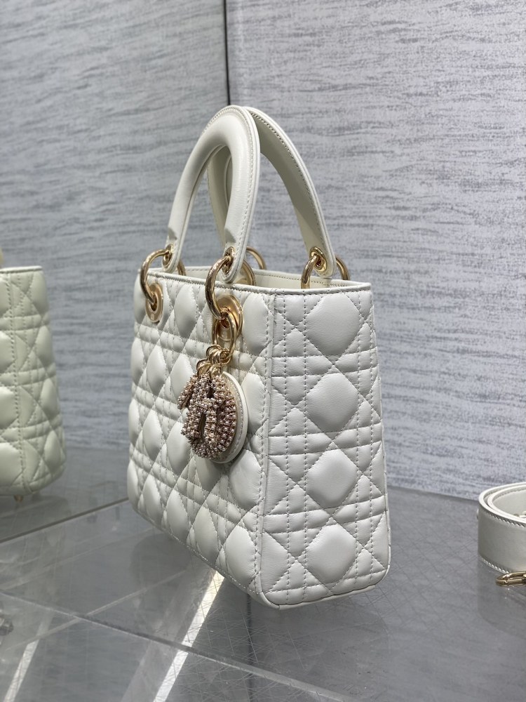 Dior Mini lady Limited edition pearl buckle 20cm Mirror Boutique