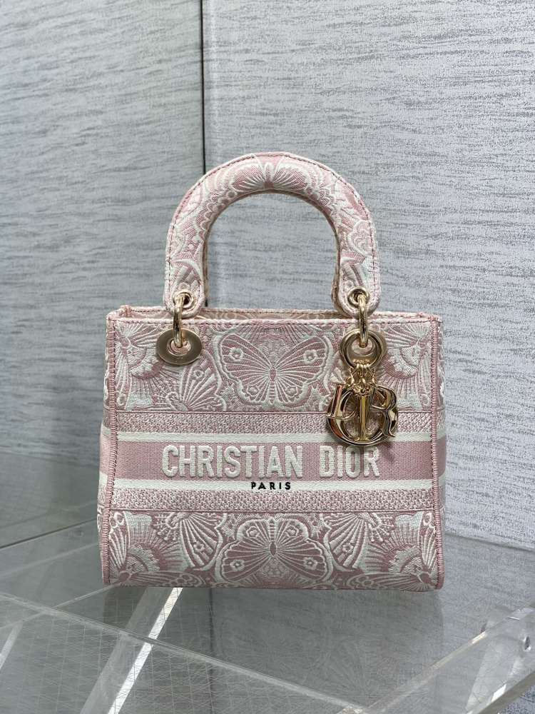 Dior Lady D-Lite embroidery Bag 24cm 44532 Mirror  Boutique