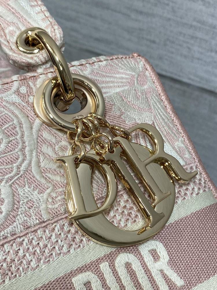 Dior Lady D-Lite embroidery Bag 24cm 44532 Mirror  Boutique