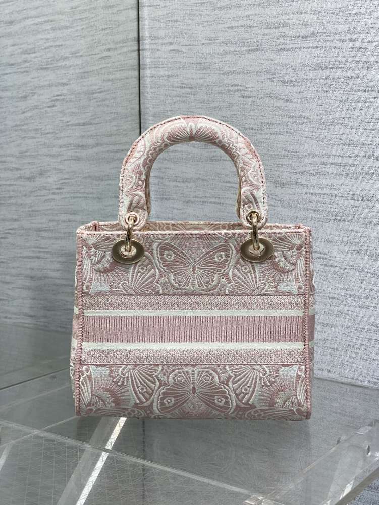 Dior Lady D-Lite embroidery Bag 24cm 44532 Mirror  Boutique